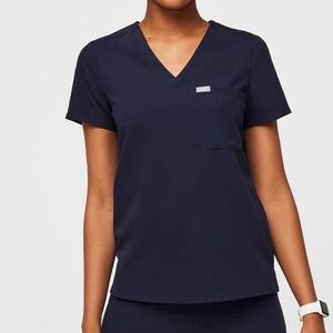 Figs Navy Blue Scrub Top